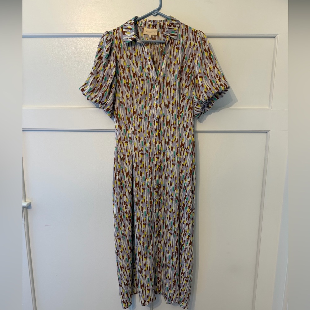 MELLODAY Neutral Multi-Color Printed Maxi Dress